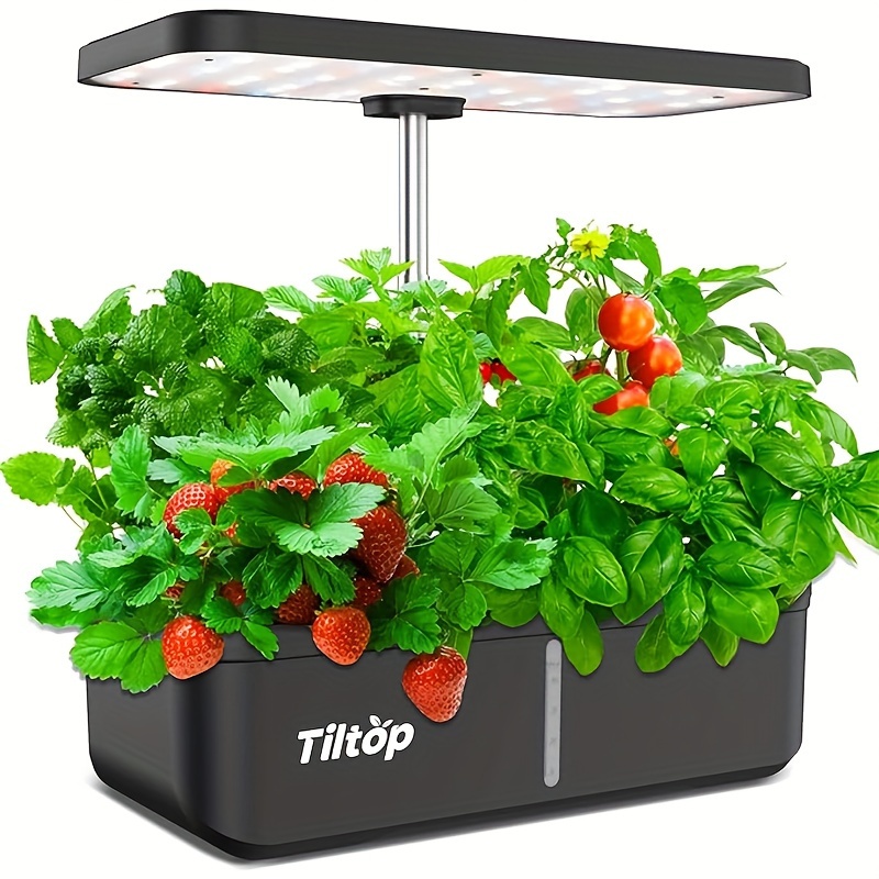 

Hydroponics Growing System 8pods 12pods Indoor Herb Garden, Height Adjustable Plant Germination Kit Indoor Grow Kit Countertop Garden Black