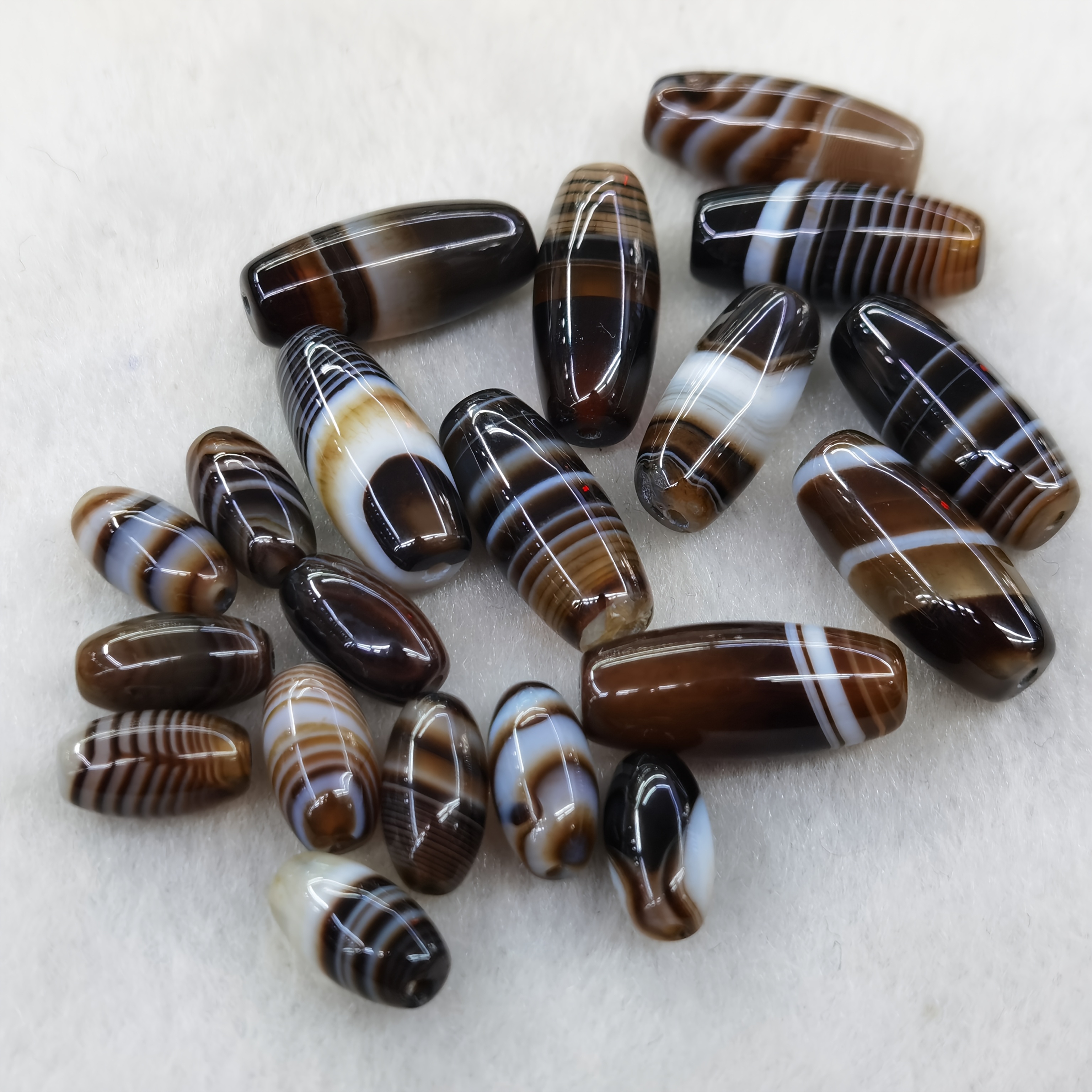 

10pcs Bohemian Stone Beads, 6mm X 11mm/8mm X 19mm, Decorative Gemstone Beads For Making, Necklace And Bracelet Accessories