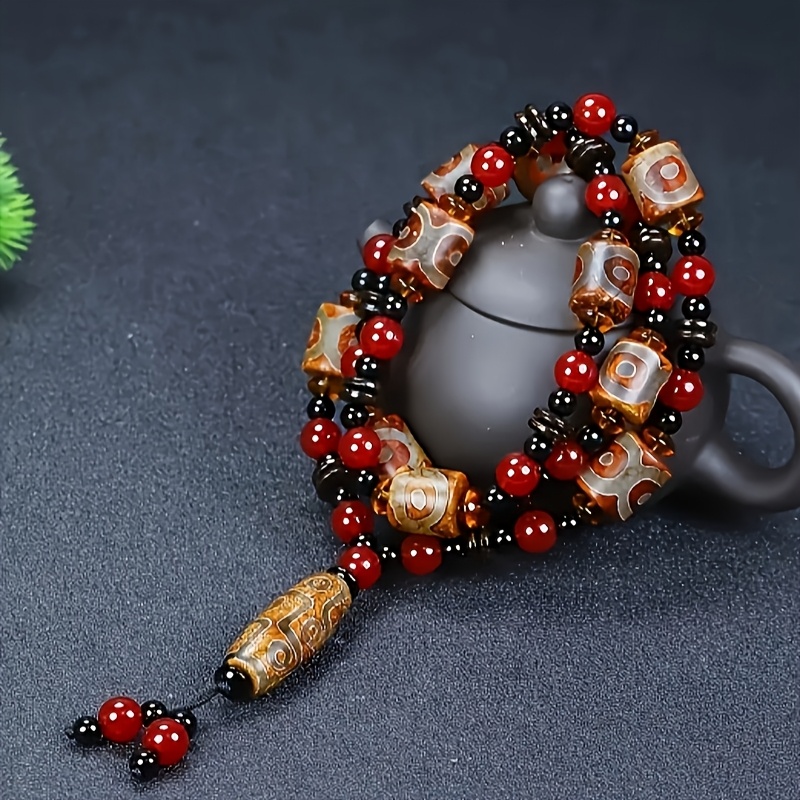 Men's & Women's Nine-Eye Stone Pendant Necklace, Natural Stones