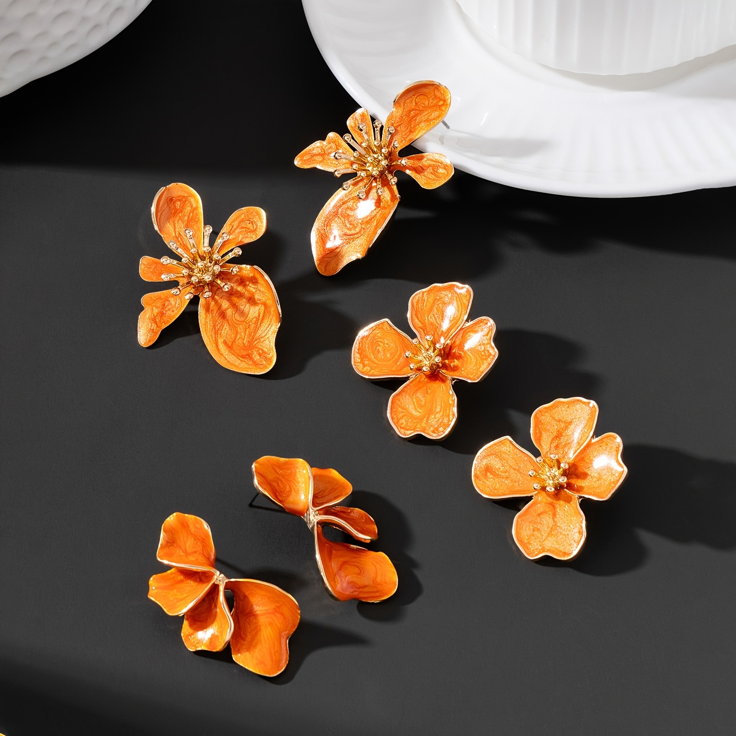 3 Pairs Summer Vacation Beach Style Handmade Flower Earring Set