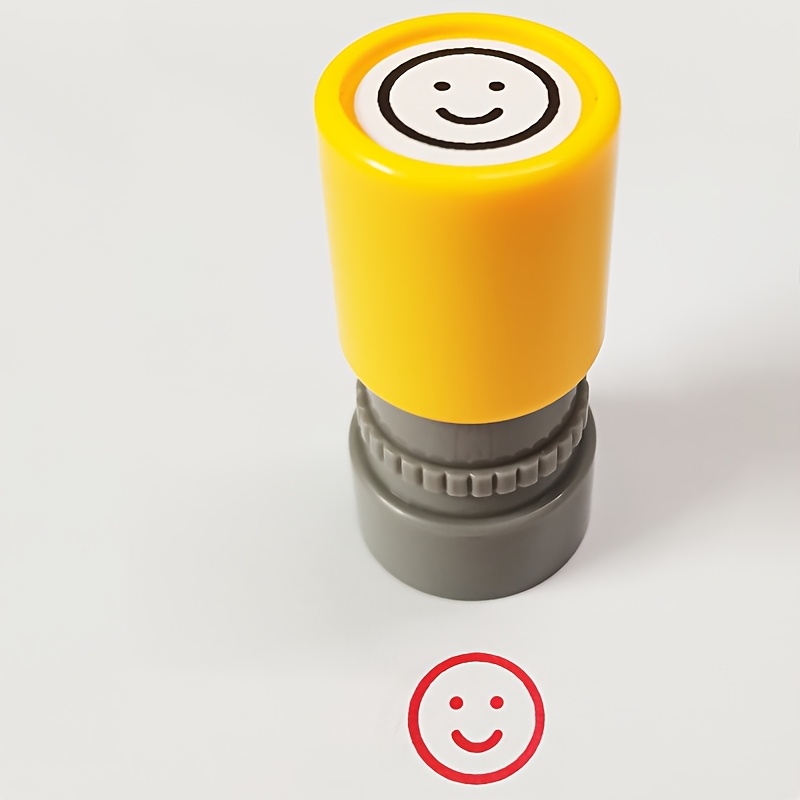 

1pc Round Encouragement Stamp - Self-inking, Light-sensitive, Emotional Seal For Everyday Office Use