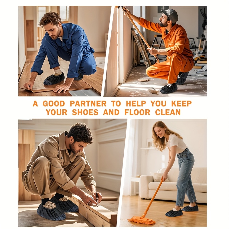 40 80pcs disposable black durable shoe covers fits Temu Nigeria