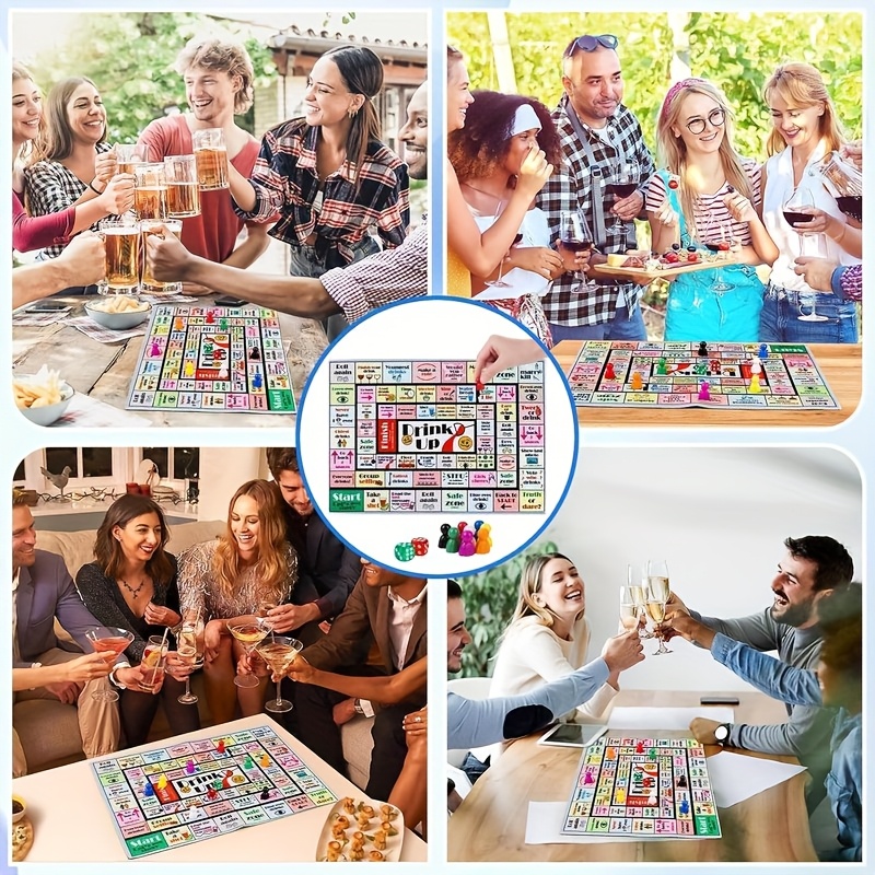 Drinking Board Games for Adults, Mat Drinking Board Game, Funny Party Interactive Drinking Games for Game Night, Birthday, Family Play or Any Occasion, Age21+, 2-8 Players