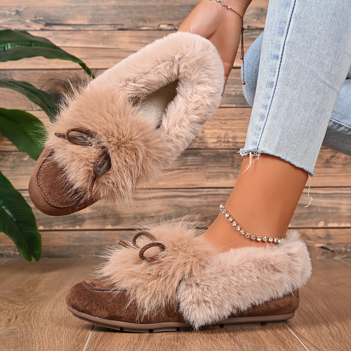 women s new versatile indoor house slippers with bow decoration, fashionable holiday gift, large size slip-on lazy shoes, lightweight, comfortable, skin-friendly, warm, essential for home,   women s shoes, women shoes Product details 0