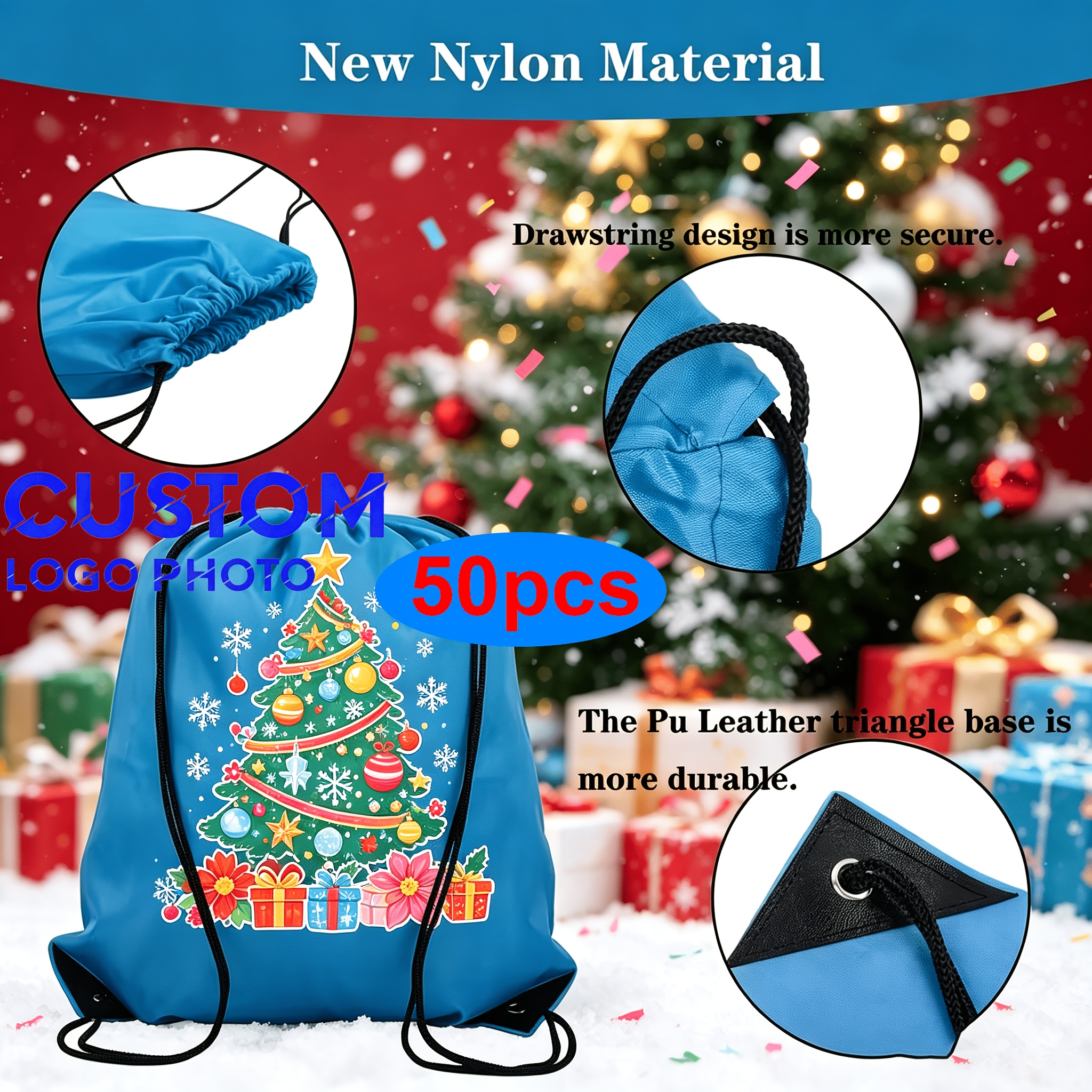 50pcs Customizable Climbing Rope Bags, Durable Polyester Material