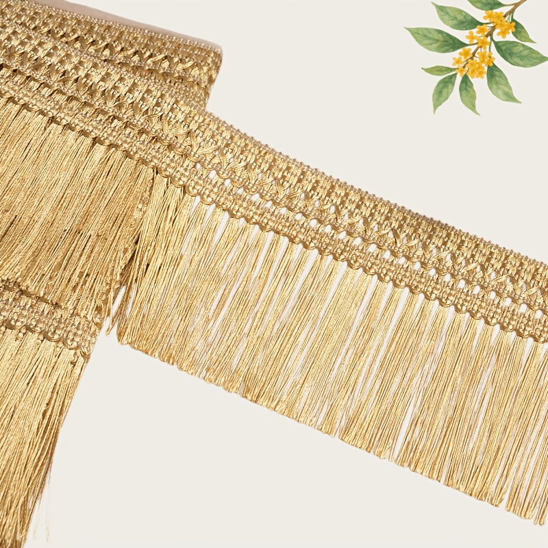 TEMU Bordure à franges à pompons pour rideaux, x 12 cm de large, bordure à pompons droite - Accessoire de franges décoratives pour rideaux, bords de