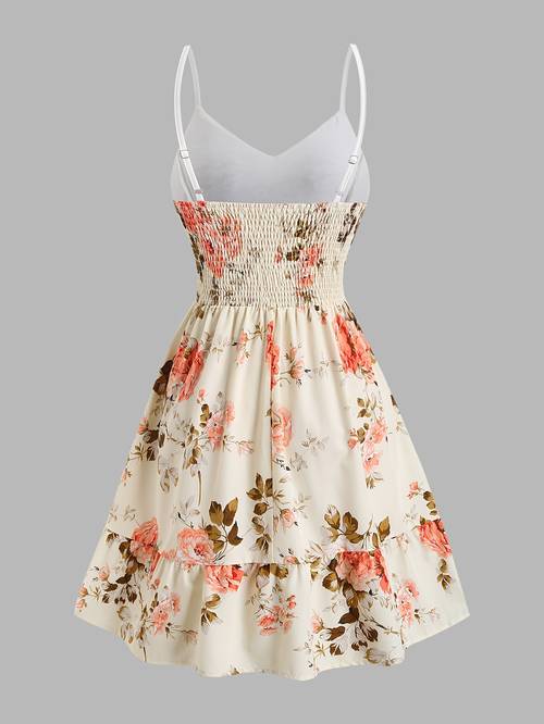 womens elegant color block lace floral print spaghetti suspender dress sleeveless backless fit casual spring summer a line beach vacation mini dress