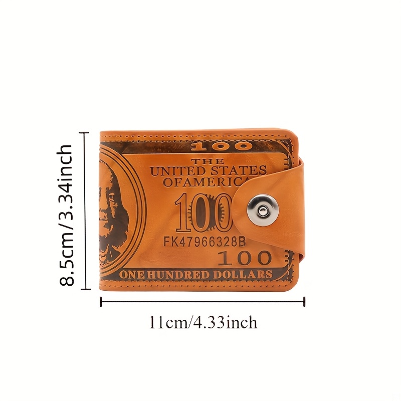 Men's Dollar Bill Wallet, Billfold Credit Card Photo Holder