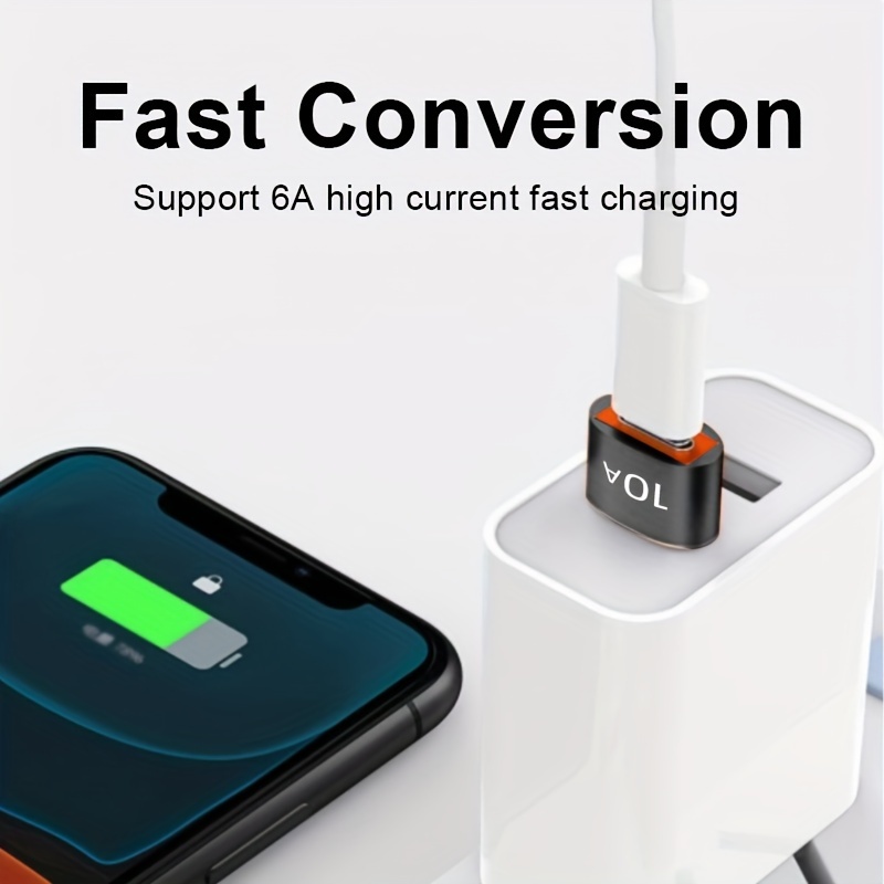 Set Of 2pcs 10A OTG USB 3.0 To Type C Adapters, Including 1*Type C Female To A Male Charging Converter And 1*USB C Male To USB 3.0 Female OTG Adapter, Suitable For Xiaomi, Laptops, Apple Watch, Electronic Devices, AirPods, And Car Use