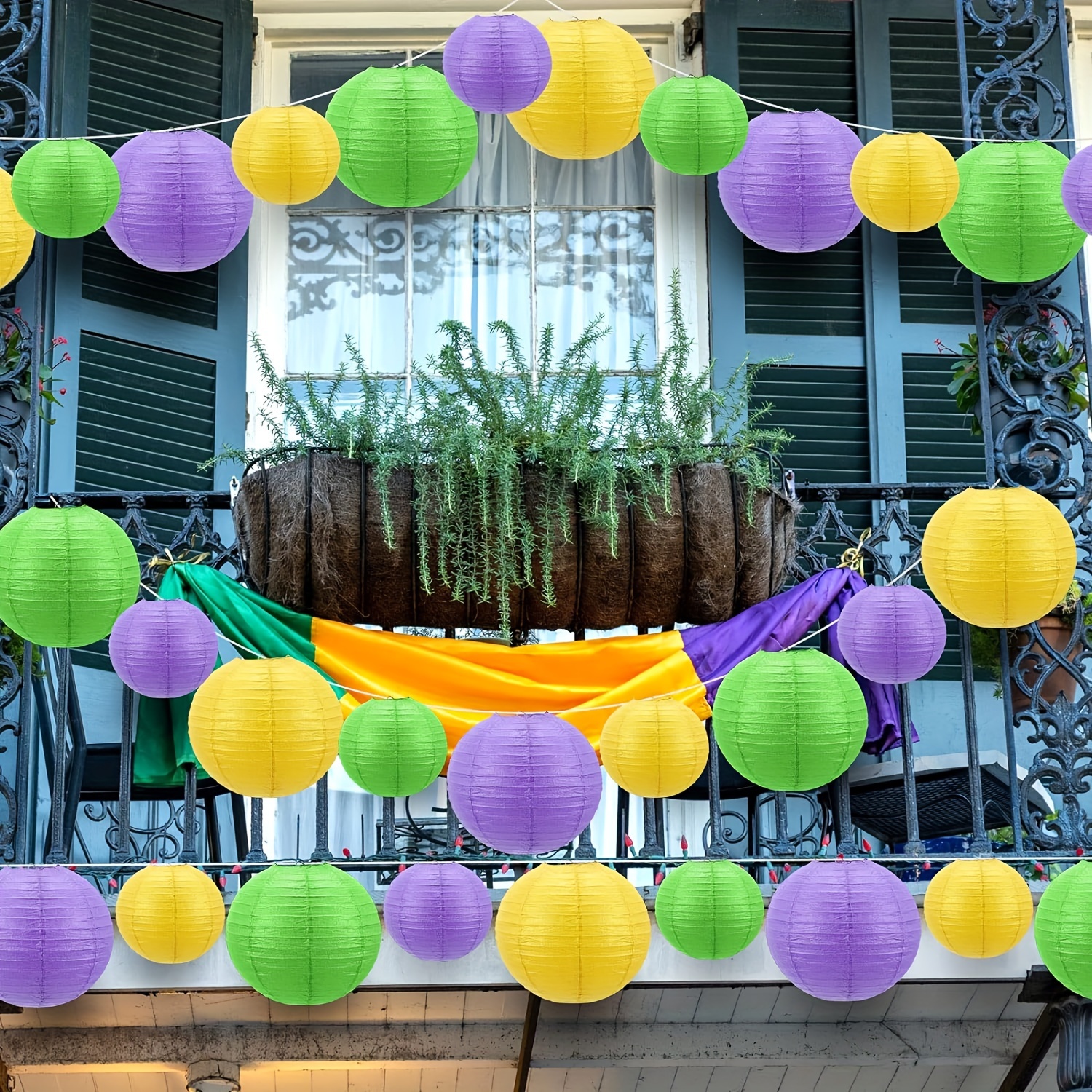 9 Farolillos Papel Mardi Gras Farolillos Papel Colgantes Día - Temu