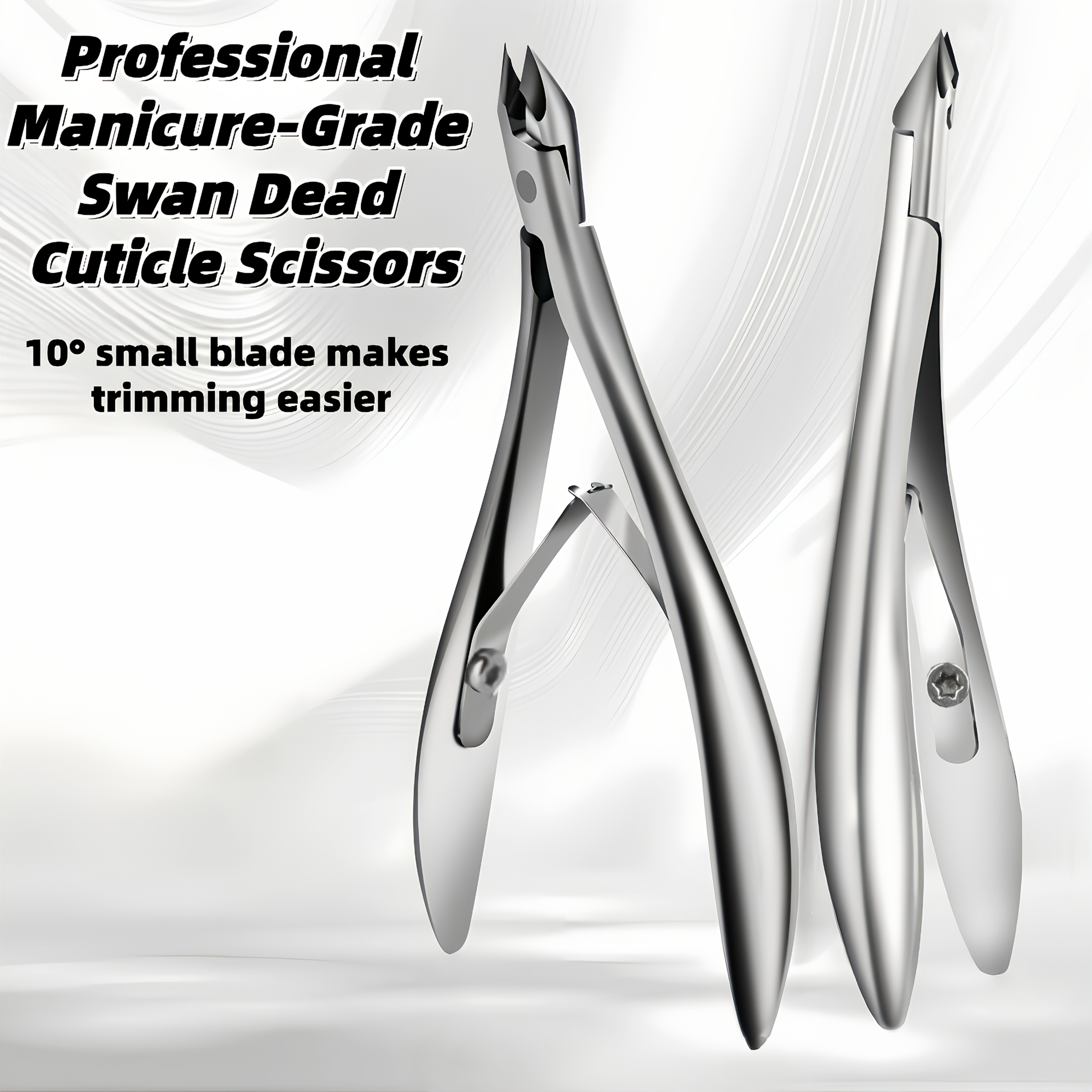 Image of 10° Swan Dead Skin Scissors Stainless Steel Dead Skin Manicure Finger Nail Cuticle Easy Scissors Nail Clippers Nail Salon Dead Skin Scissors Nail Tools