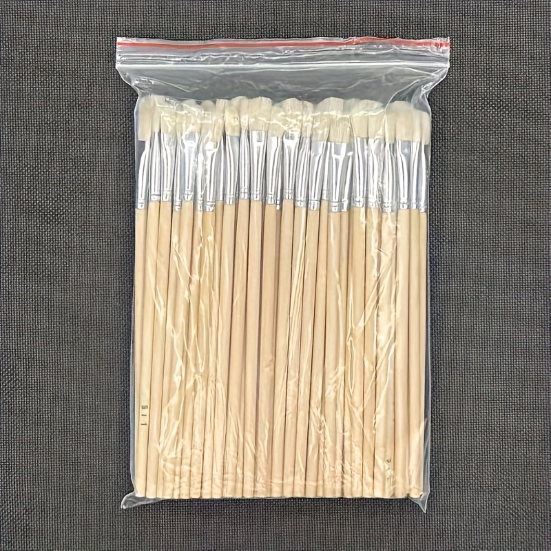 Image of 20pcs Round Head Goat Hair Brushes, Acrylic Paint Brushes Mixed Bristle With Wooden Handles, Durable Artist Brushes, Suitable For Acrylic Watercolor Foil Golden Oil Painting Landscape Portrait