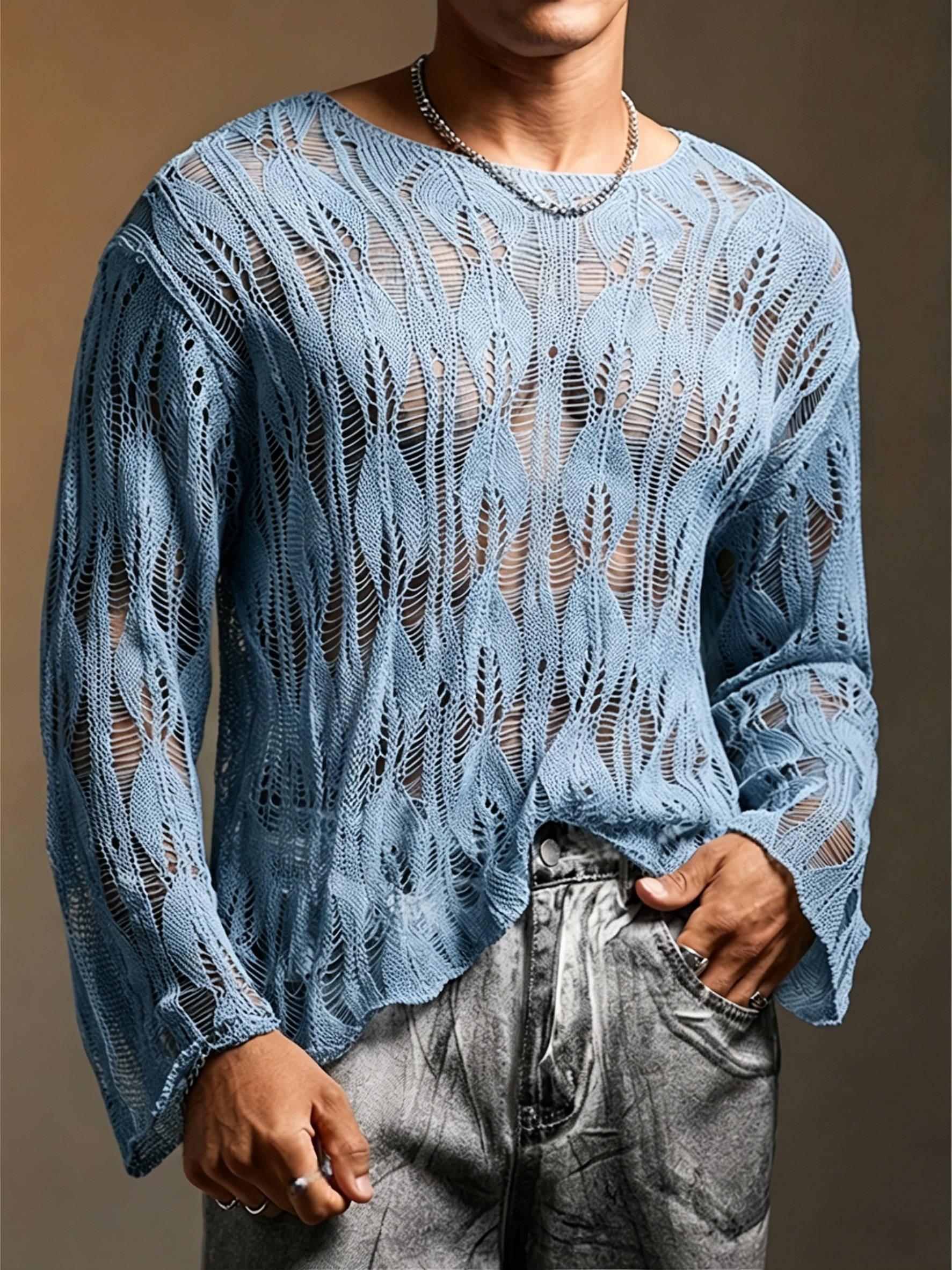 Men's Stylish Versatile Knitted Long-Sleeve Pullover