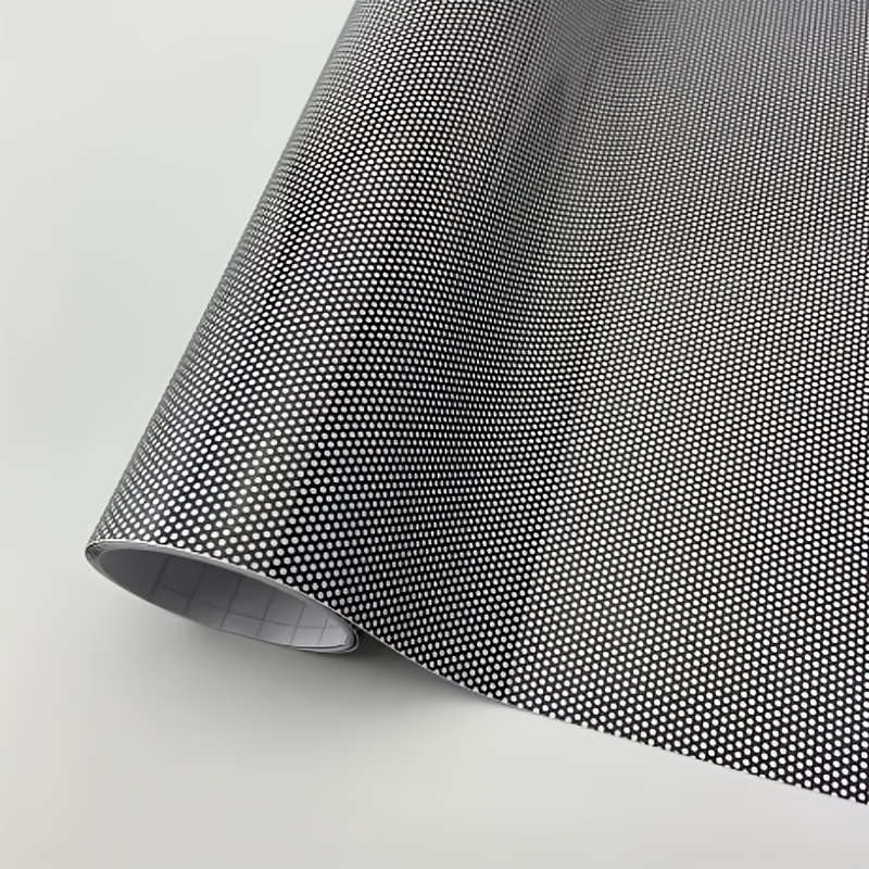 Image of Black Single-hole Mesh Vinyl Film, Car Sunshade Privacy Window Film, Car Light Film, Suitable For Car Windows, Glass Doors And Mirror Stickers