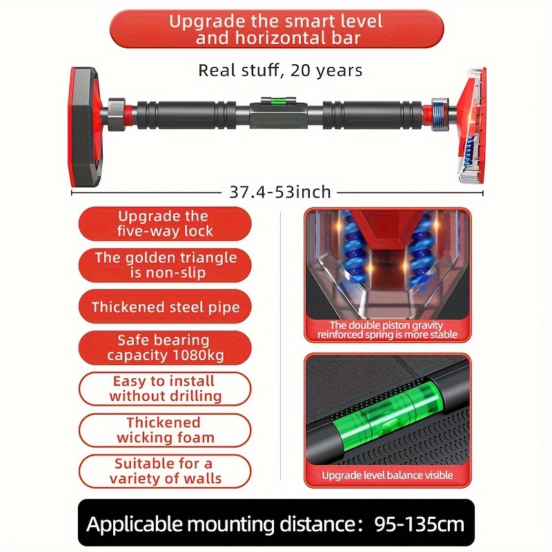 adjustable door frame pull bar stainless gym Temu