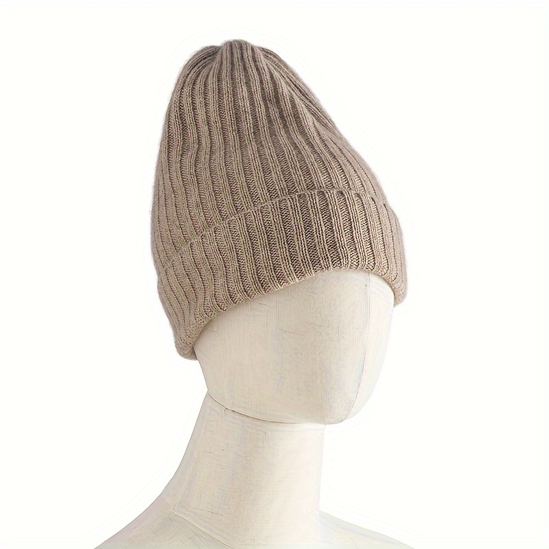 Classic Cashmere Beanie Simple Solid Color Knit Hats Elastic Temu