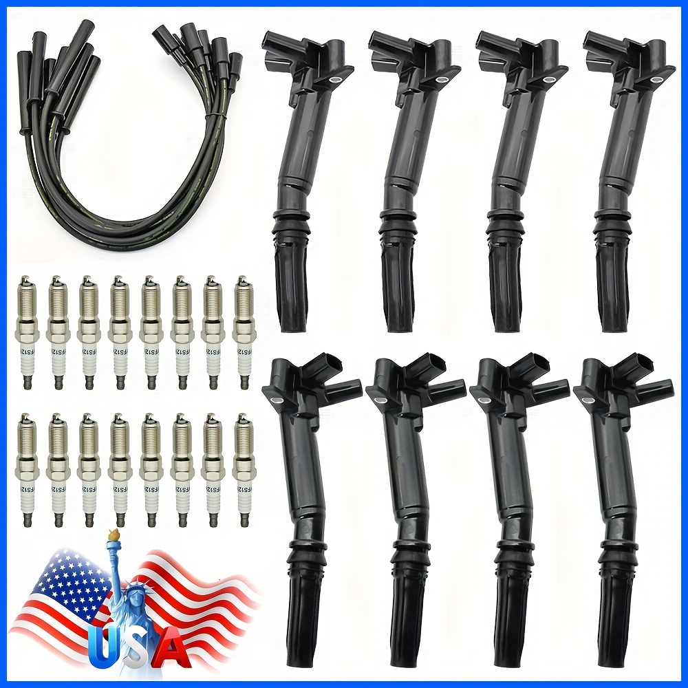 

8pcs Ignition Coils, Wireset & Platinum Spark Plug For Ford F150 F250 F350 6.2l Uf631