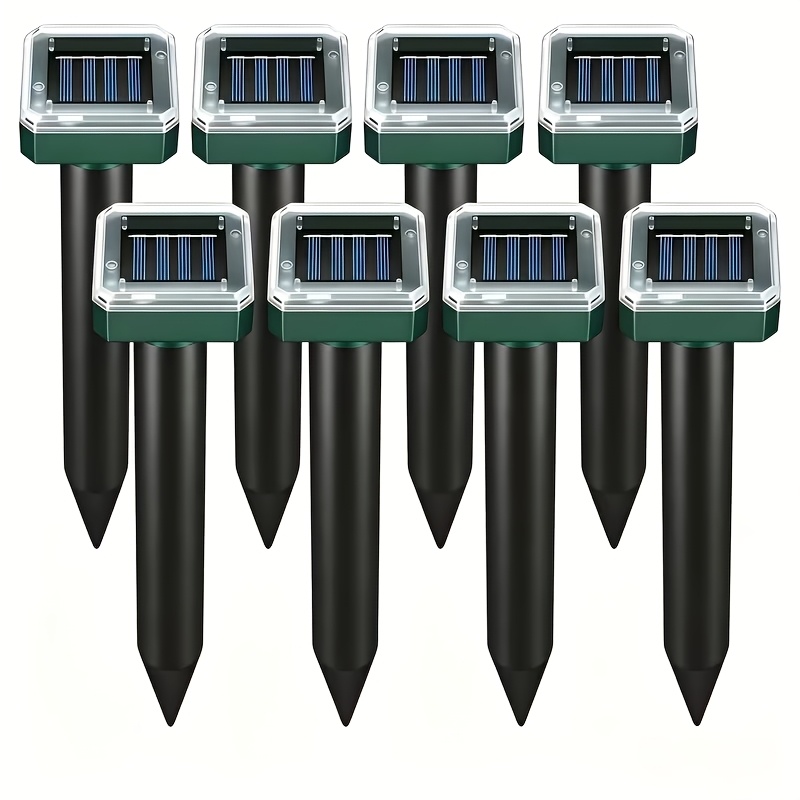 TEMU 8pcs Solar Rodent Repellent Device, Device, Insect Repellent Device, With Ip44 Protection Level, Effectively Deer, Raccoons, And Rodents,