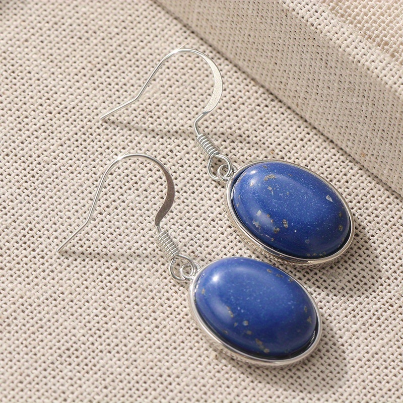 Women's Retro Ethnic Style Synthetic Turquoise Oval Earrings
