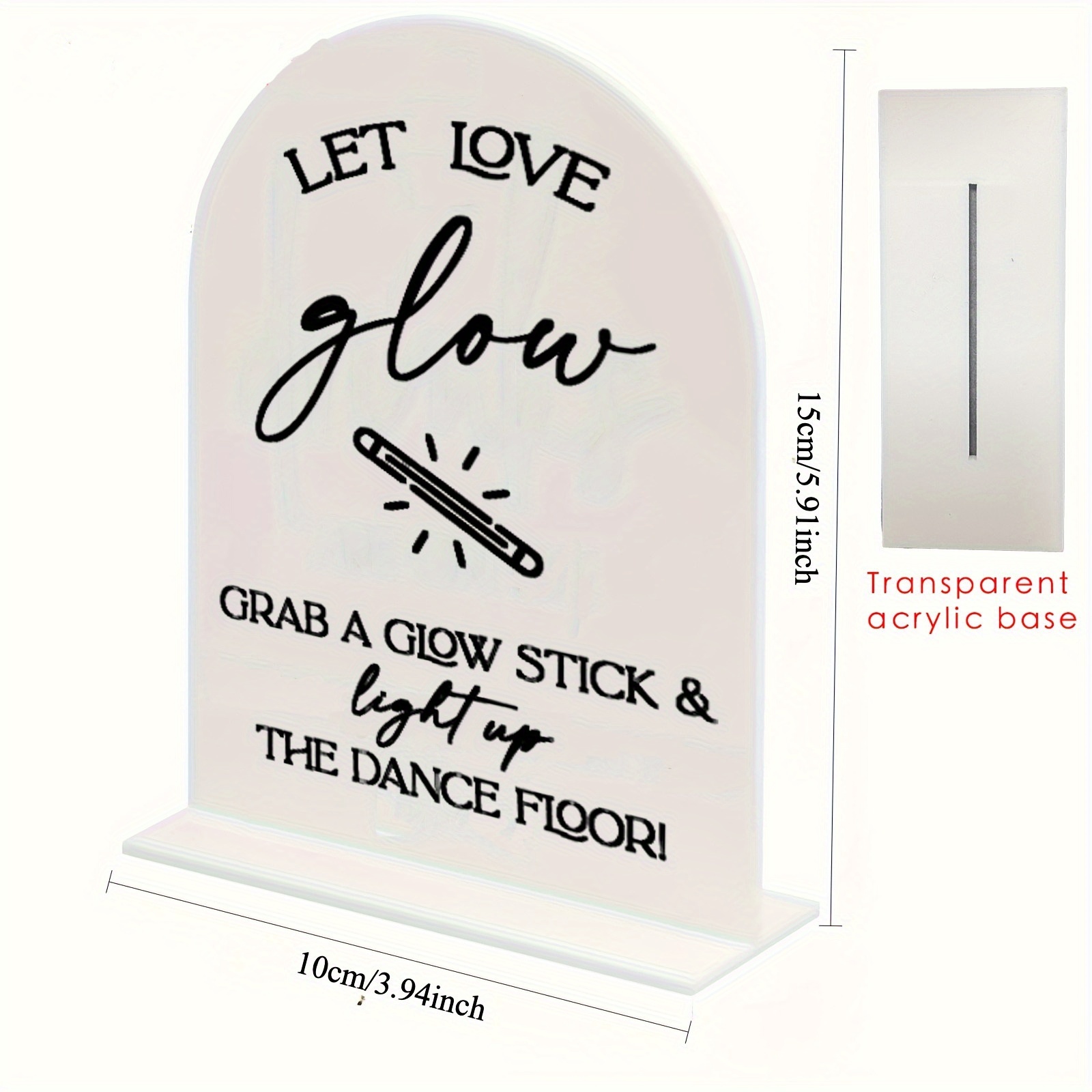 TEMU 2d Flat, Wedding Acrylic Sign "let " With And Glow Stick Holder - Tabletop Decoration For Weddings, Parties, Events, Wedding Decor, Bridal