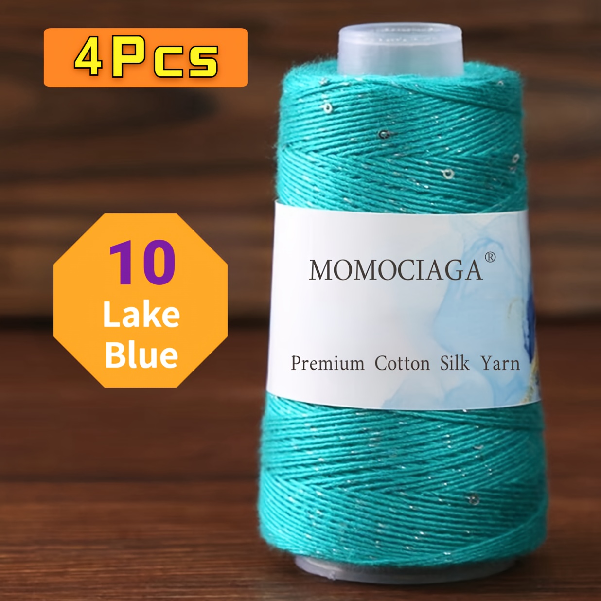 Image of 4pcs Premium Sequin Lace Yarn For Crocheting Clothes, Hats, Gloves Blankets Shawls Scarves And Diy Handicrafts, 50g/1pc