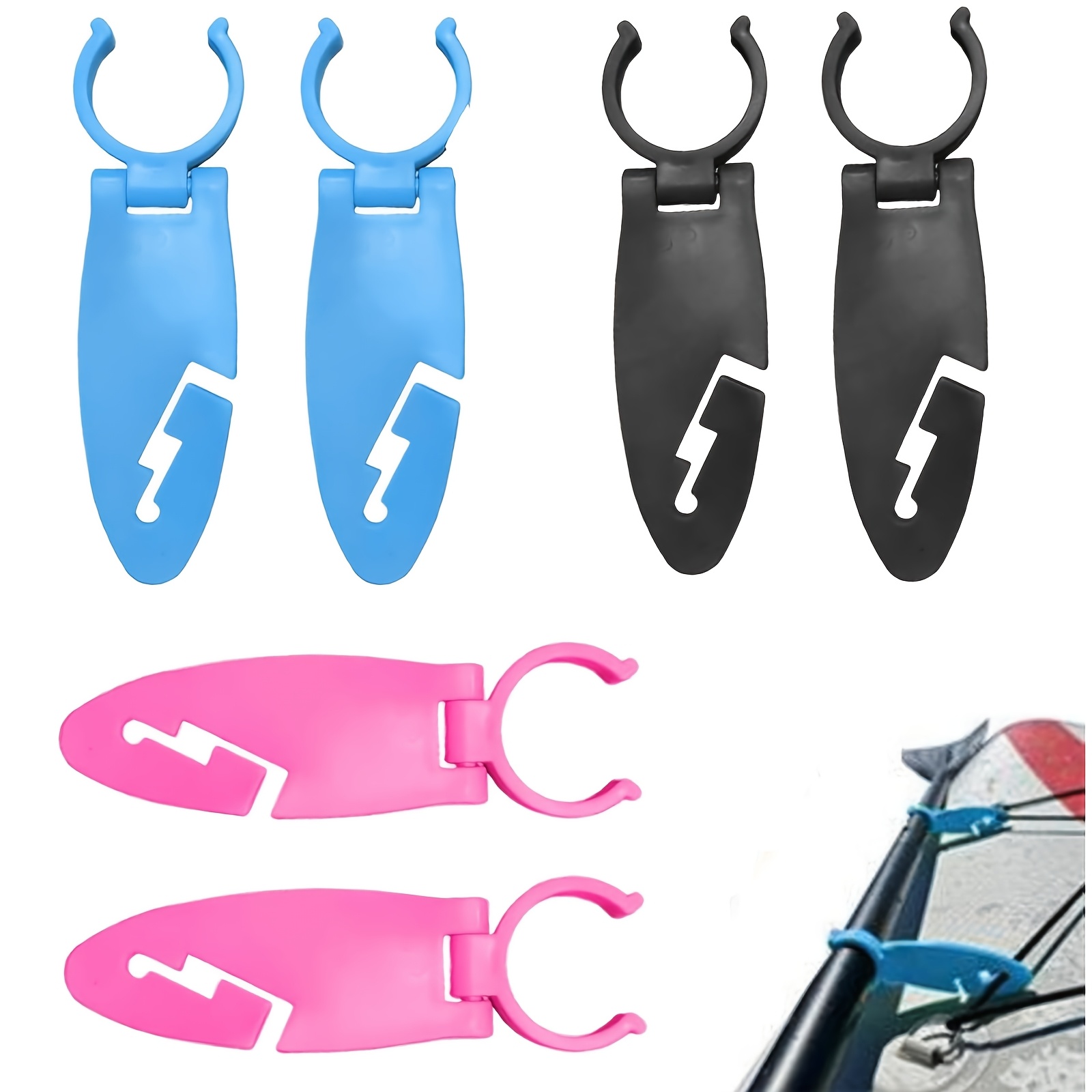 TEMU Lot de 6 pinces de fixation réglables pour planche à pagaie, support de maintien de pagaie pour planche à pagaie et kayak, accessoires pour