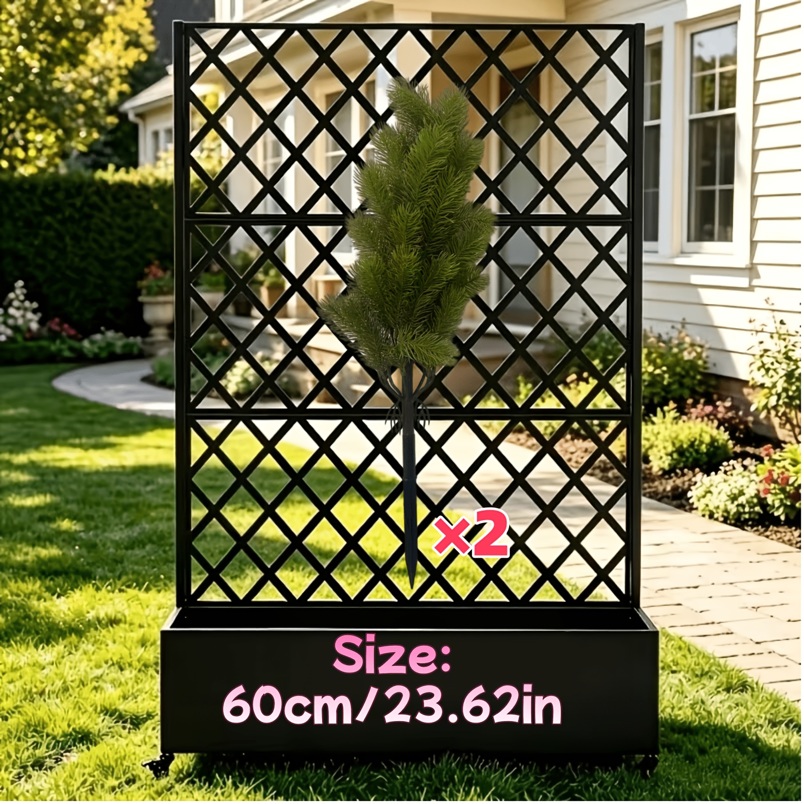 TEMU 2pcs Artificial Pine And Trees With Ground Stakes - High-quality Artificial Greenery - Outdoor Artificial Trees And Plants - Pine And ,