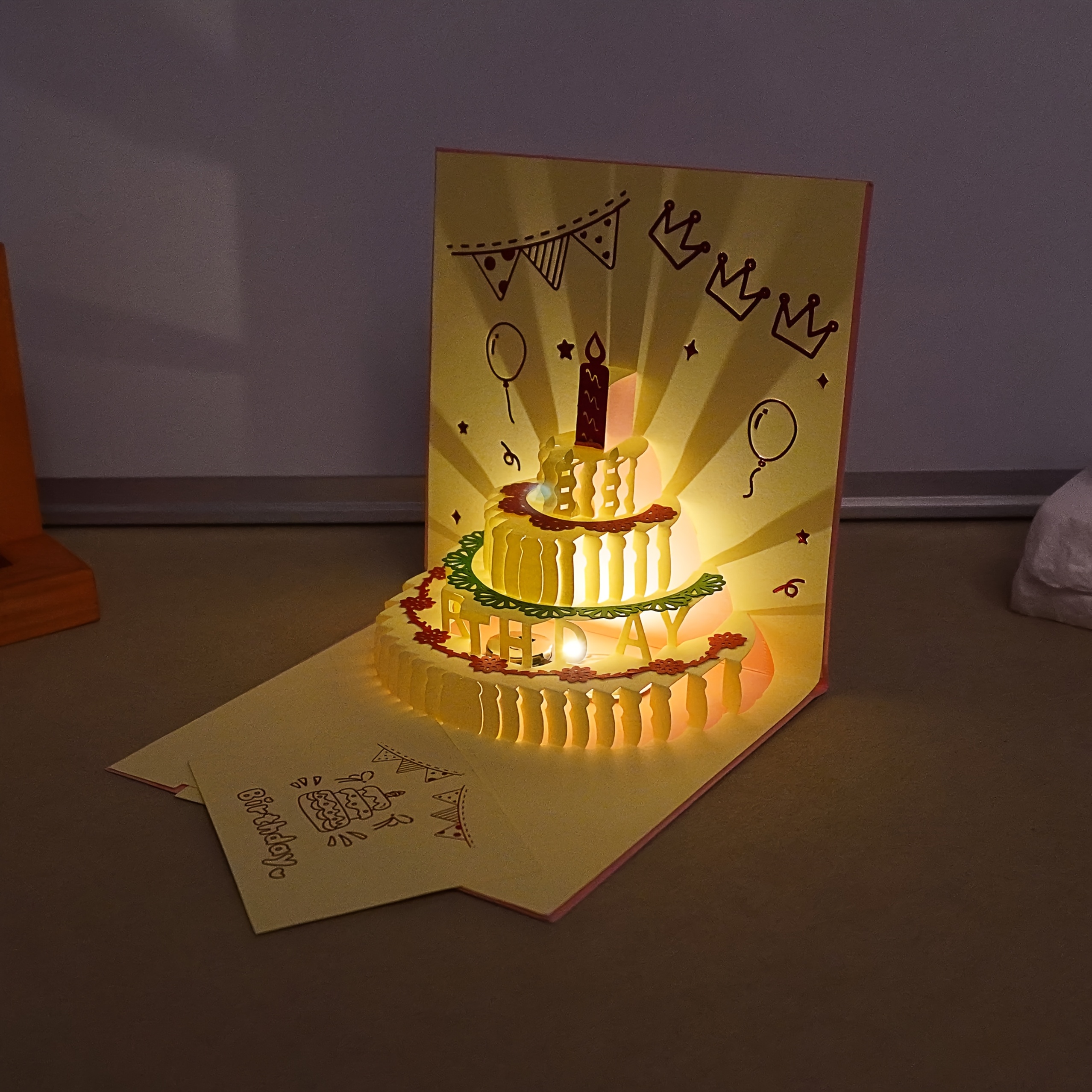 8     up 3d birthday cake greeting cards smart music and lights small gifts invite greeting cards surprise   gift card