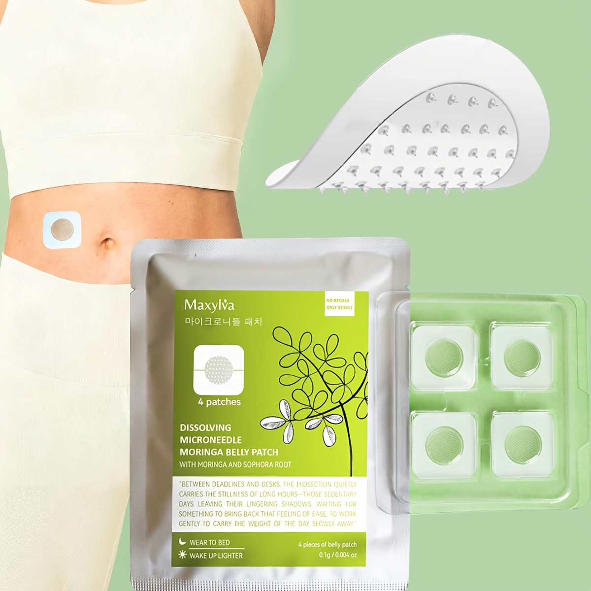 moringa belly patch that with microneedles