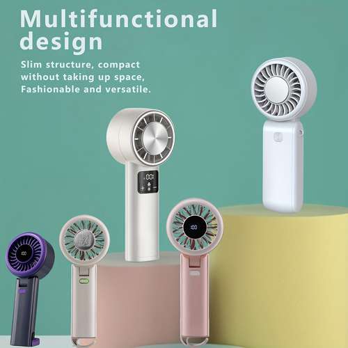 360° Bladeless Handheld Mini Desktop Fan - USB Rechargeable Portable Cooler - Black