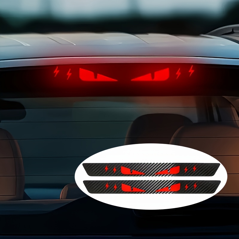 Car High Brake Light Sticker, Carbon Fiber Texture Vinyl Car Decal Sticker, Projection Light Sticker, Night Decorative Sticker, Enhances Rear , Projection Light Strip For Bumper Tail