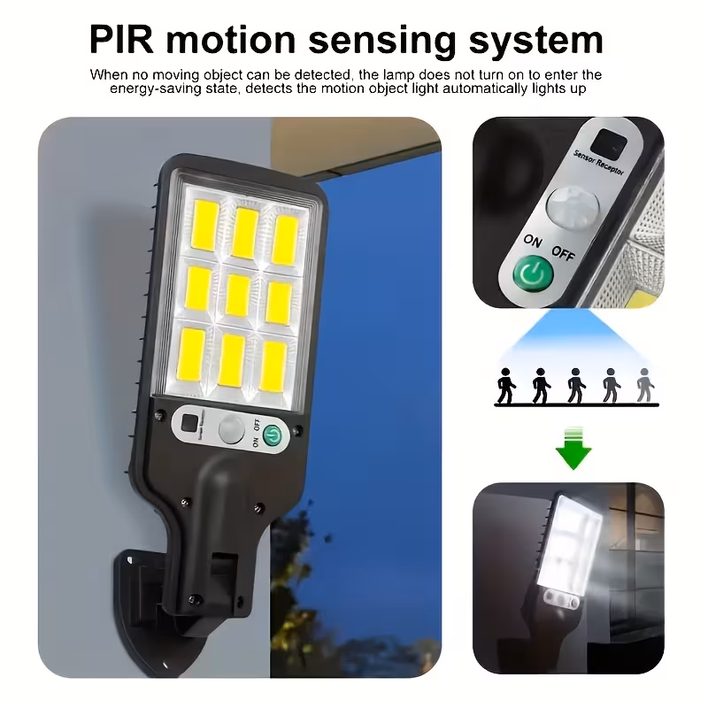 solar powered street light 8 6 4 2pcs with sensor 108cob reflector led security wall lamp with remote control 3 working for garden patio porch door garage spotlight thanksgiving new year christmas gift use your home Product details 2