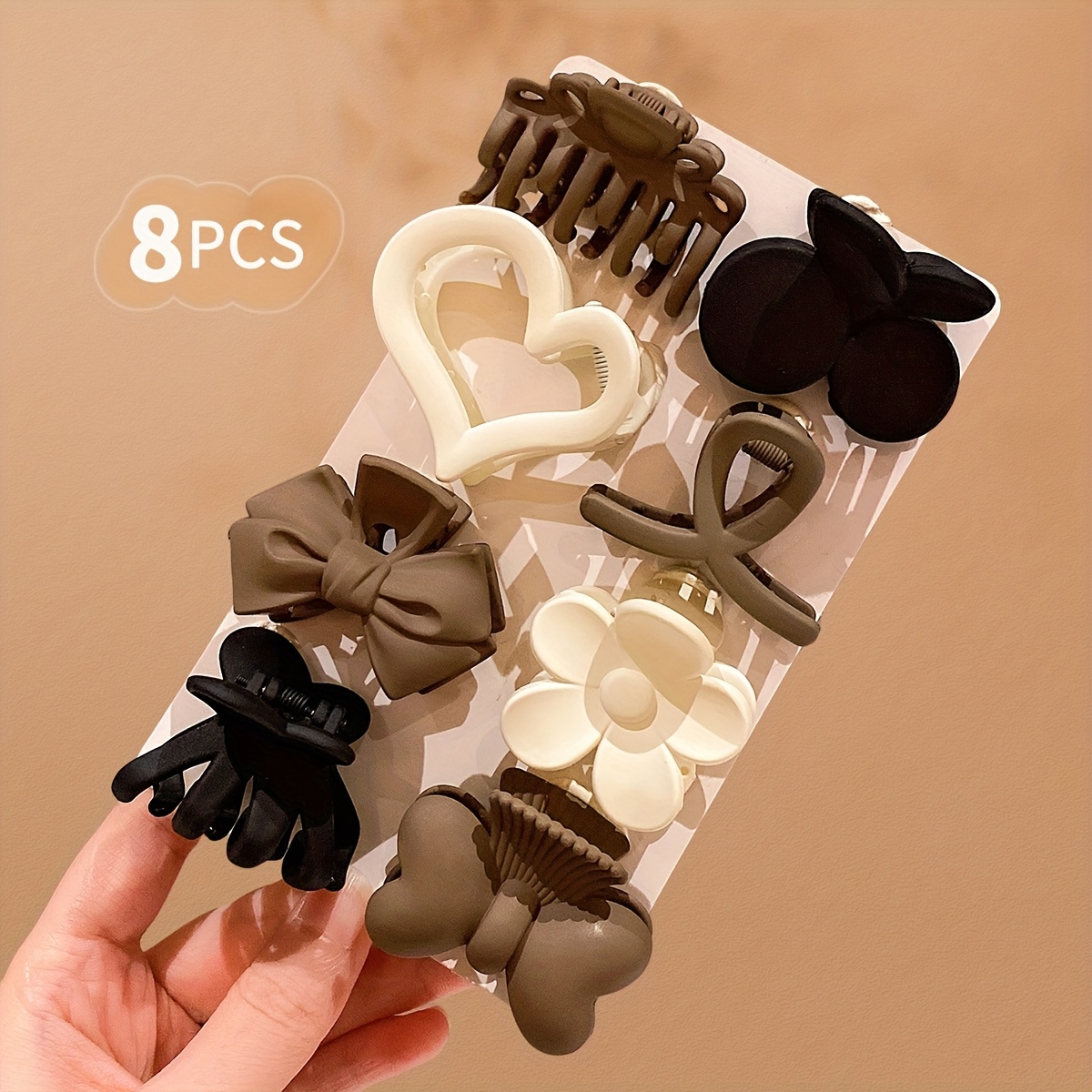 Image of 8 ' Hair Additions, Colorful, Easy, Small Hair Claws - Suitable For To Wear In