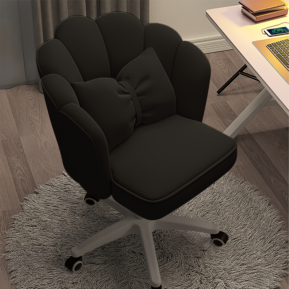 

Office Chair Cute Desk Chair, Modern Fabric Home Office Desk Chairs With Wheels Adjustable Swivel Task Computer Vanity Chair For Small Spaces