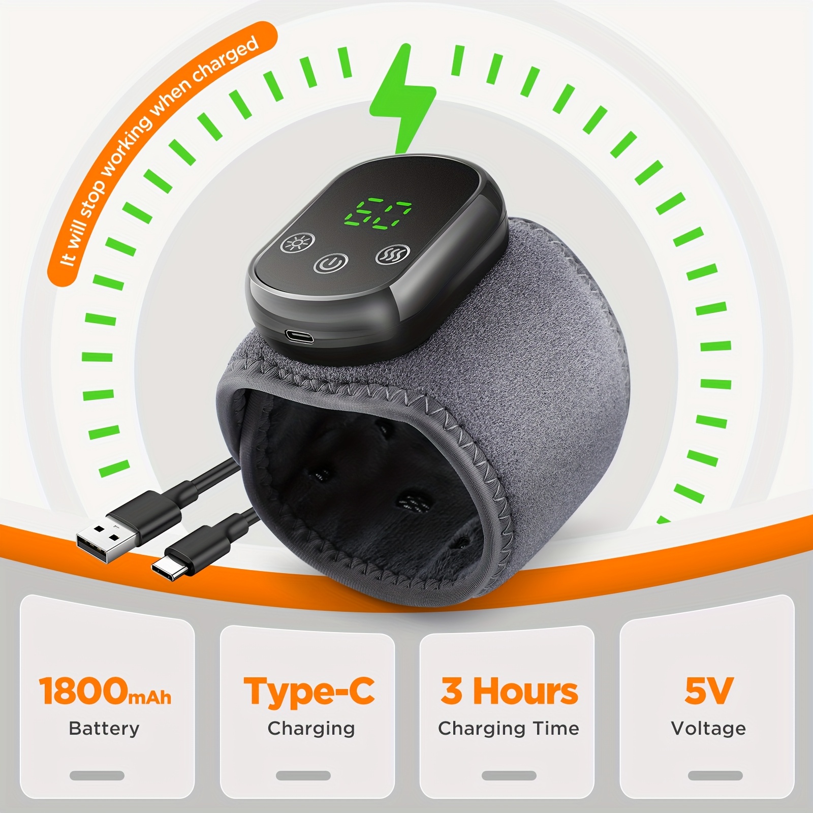 wireless wrist heating pad featuring vibration massage a - Temu