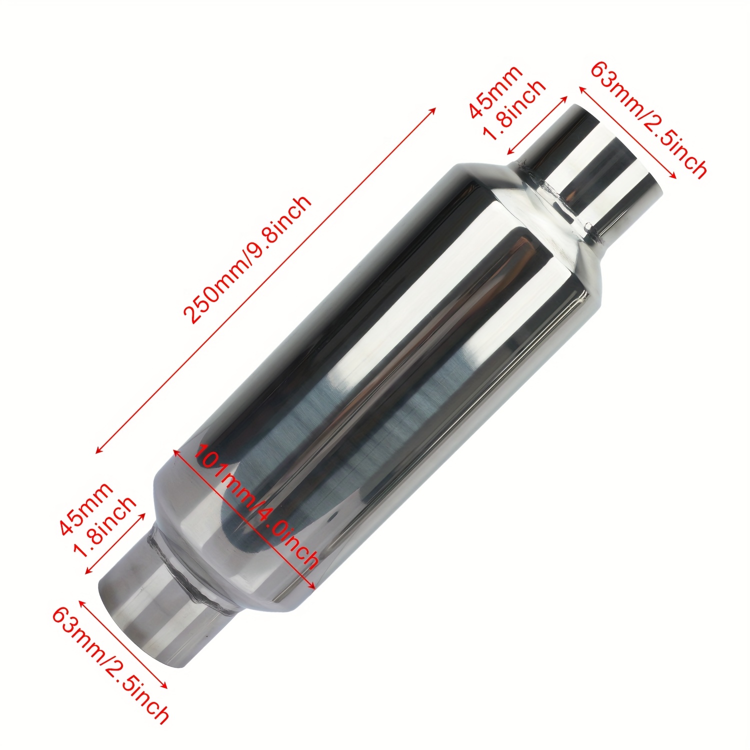 car exhaust system muffler pipe silvery 51mm 57mm 63mm 76mm - Temu