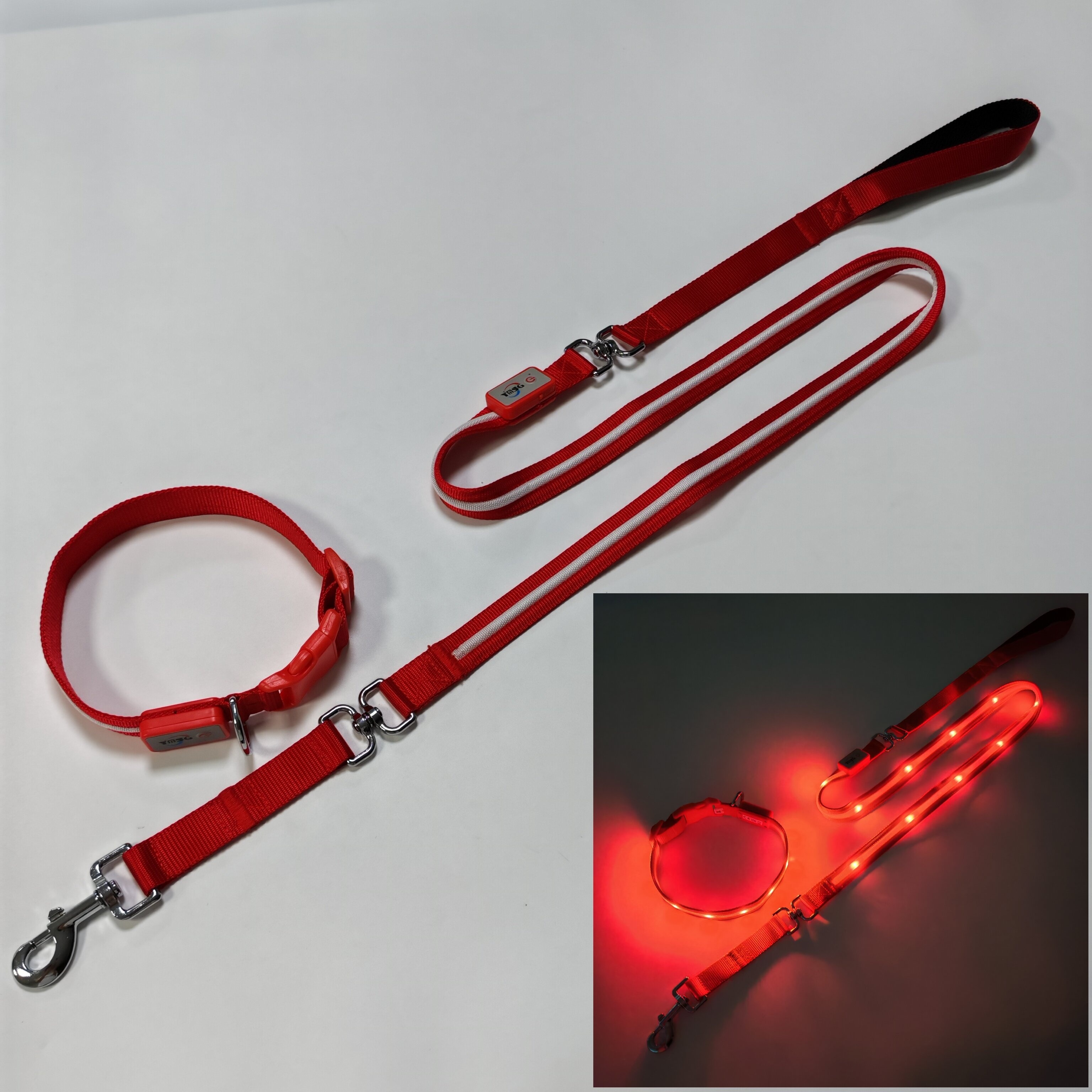 LED Nylon Pet Luminous Collar and Leash Set