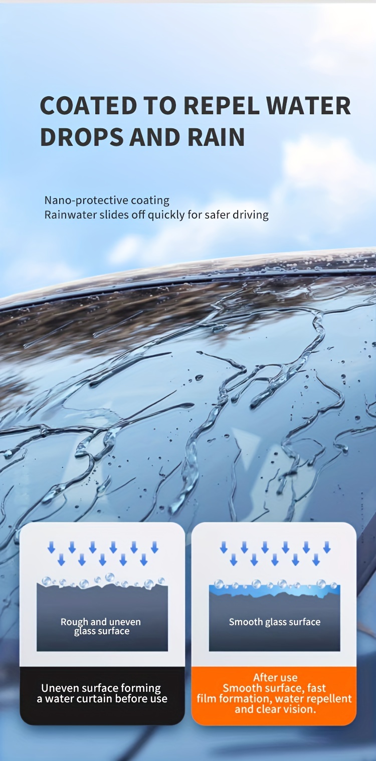   universal glass water repellent spray for cars 100ml rainproof ceramic coating for windshield   visibility and safety easy application car     details 1