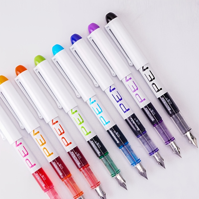 Image of Direct-filling Colored Fountain Pens, Ef Nib 0.38mm, Disposable Large-capacity, No Ink Cartridge Replacement Needed – 8-color Pen Set For Smooth Writing, Journaling, Drawing, And Outlining!