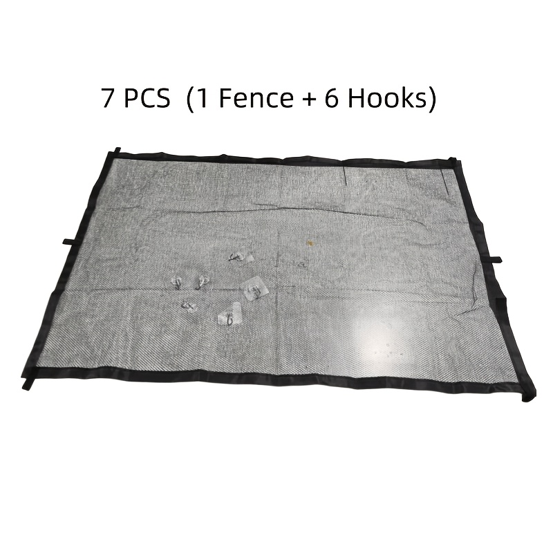 TEMU -drill Retractable Pet Fence With 6 Hooks And 1 Safety Net, Adjustable Portable Pet Gate, Indoor/outdoor Universal Doorway Barrier, Cat And Dog