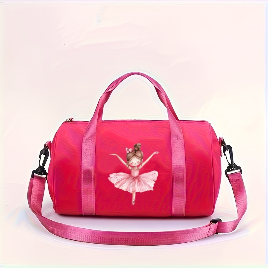 TEMU 1pc Large-capacity Ballet-themed Dance Bag - Lightweight Messenger Bag With Personalized Ballet Patterns, Adjustable Strap & Zipper Closure, For