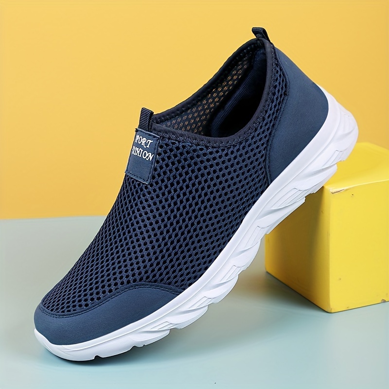 

Lightweight Breathable Slip On Casual Shoes For Outdoor Park Training Walking Camping, Men's Comfy Sneakers For Spring And Summer