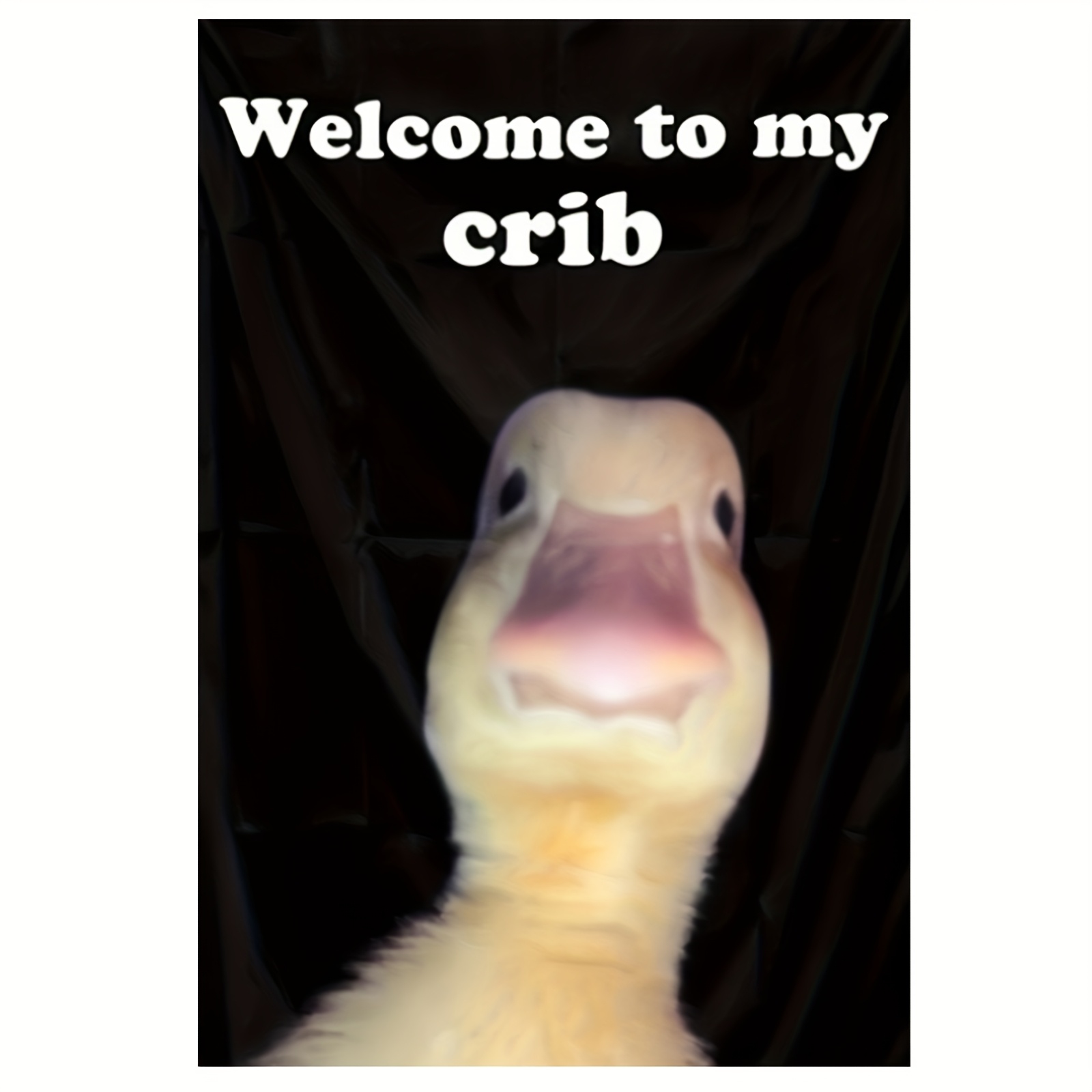TEMU 2d Flat, 1pc Frameless 'welcome To ' Duck Canvas Art Poster - Greeting Card Design, 30.48x45.72cm, Living Room, Bedroom, Bathroom, Kitchen,