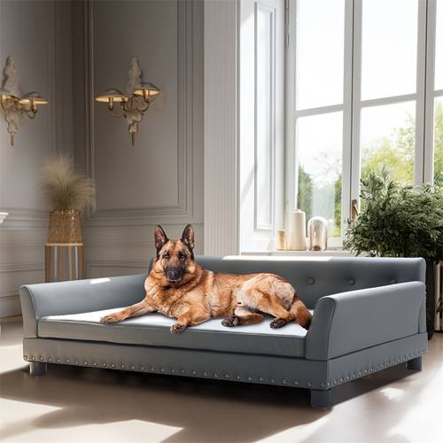 luxury large dog sofa bed microfiber synthetic leather upholstered pet for medium to large dogs