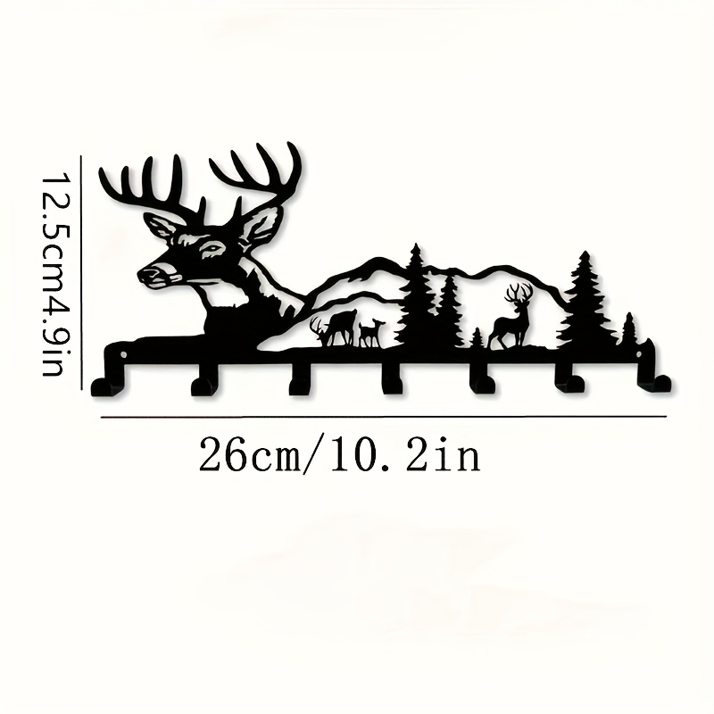 TEMU Fashionable Deer And Key Hooks - Wall-mounted Storage Hooks, Perfect For , An Ideal Gift For Nature Enthusiasts