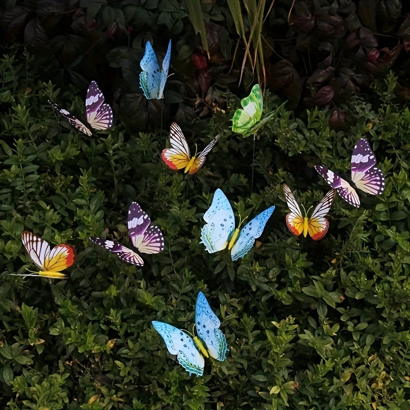 

Set Of 10 3d Butterfly Garden Stake Garden Decorations - Perfect For Outdoor Floor Decoration In Yards And Weddings