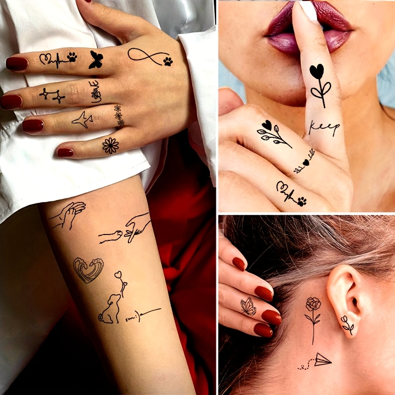 4pcs finger tattoo stickers waterproof temporary tattoos Temu