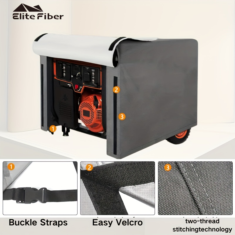 сверхпрочный чехол для генератора, подходит для портативных генераторов мощностью от 5000 до 10000 ватт, изготовлен из устойчивого к разрывам полиэстера 420d с кулиской, ветрозащитной пряжкой и Детали 0