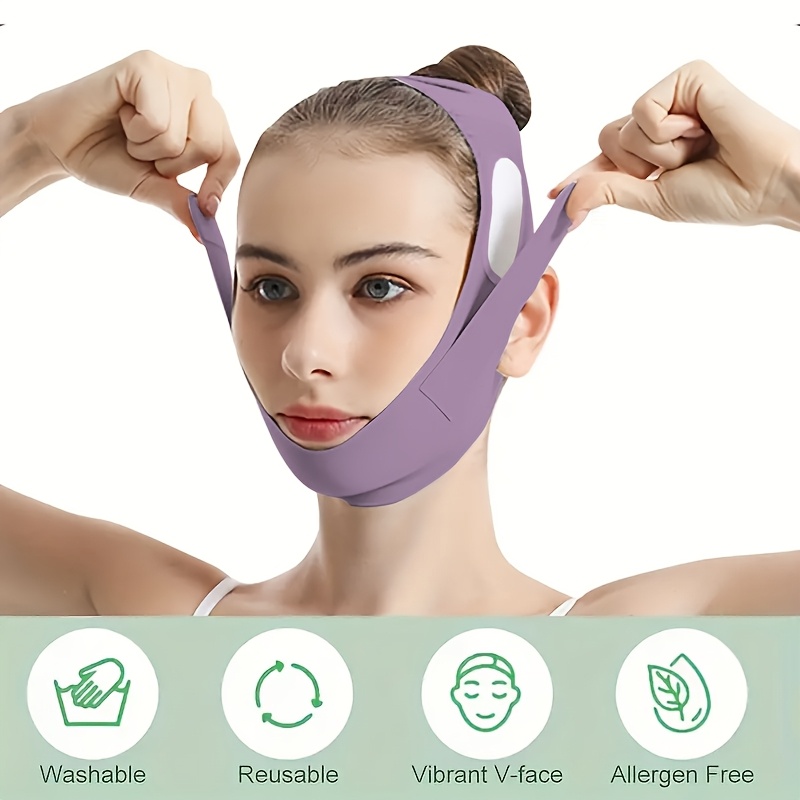 

1pc Graphene Face Lifting Strap, Adjustable Double Chin Slimming Bandage, Breathable & Reusable Facial Shaping Belt For Men And Women, Unscented