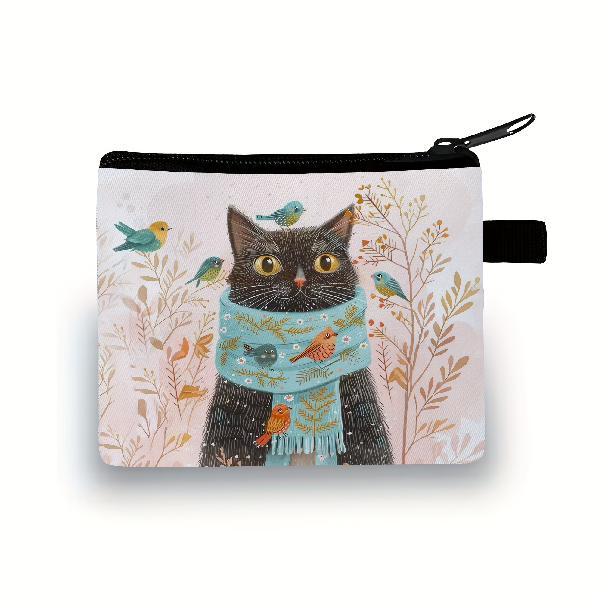 

Porte-Monnaie et Étui pour Écouteurs à Thème Chat Chic - Léger, Portatif, Porte-Clés pour Femmes et Filles, Polyester , Accessoire Idéal